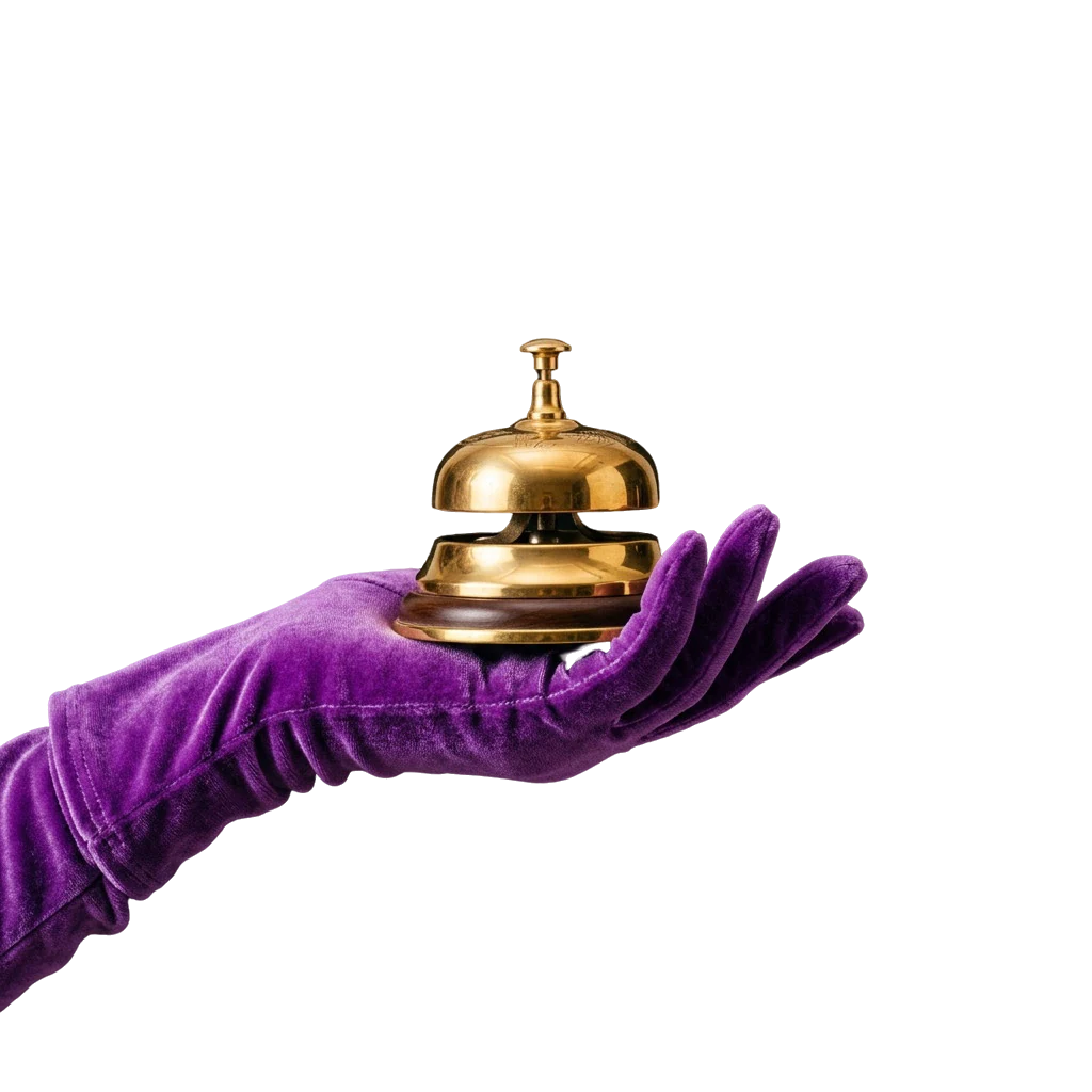 Golden service bell representing casino support on call